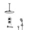 Chrome Tub and Shower Set with Ceiling Rain Shower Head and Hand Shower